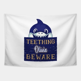 Olivia - Funny Kids Shark - Personalized Gift Idea - Bambini Tapestry