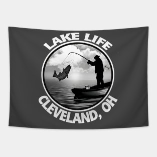 Cleveland Ohio Lake Life Fishing Walleye Perch Bass Fish Tapestry