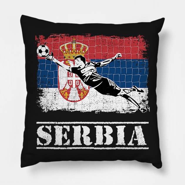 Serbia Soccer Supporter Goalkeeper Shirt Pillow by zeno27