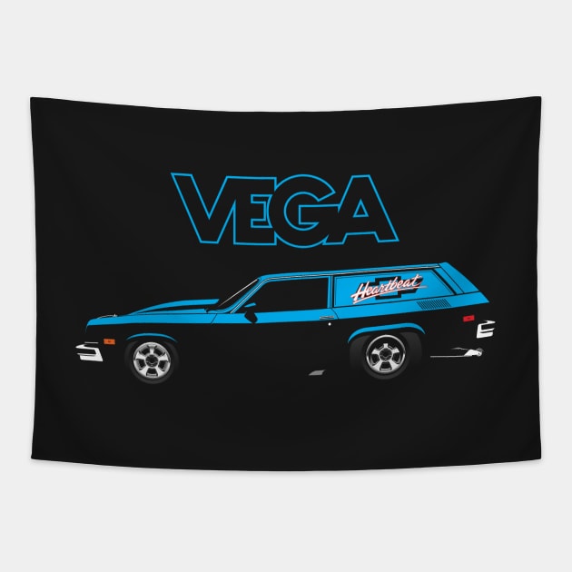 Blue Vega Pro Stock Panel Delivery Tapestry by BriteDesign