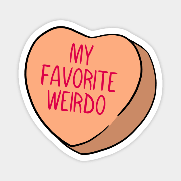 Funny Candy Heart Weirdo Magnet by Crystal Ro