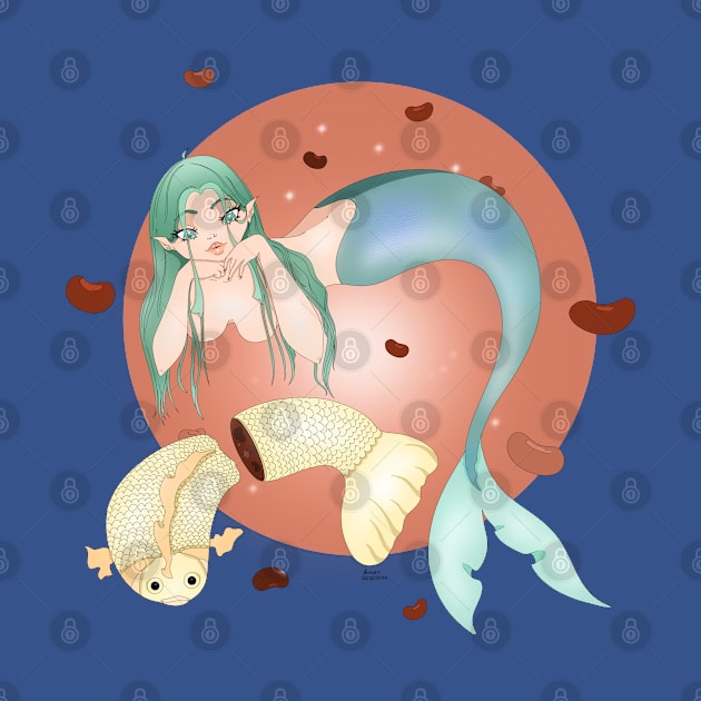 Cute mermaid with a taiyaki by XoXy24