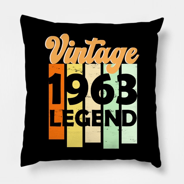 60 Years Awesome Vintage 1963 60th Birthday Pillow by Snappy Cart