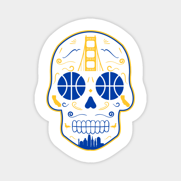 Golden State Sugar Skull Magnet by StickyHenderson
