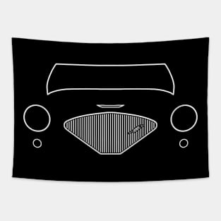 Austin-Healey 100 1950s classic car white outline graphic Tapestry