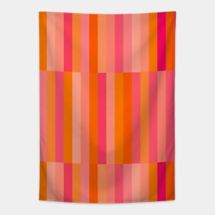 Pink and Orange, Geometric, Block, Stripes Tapestry