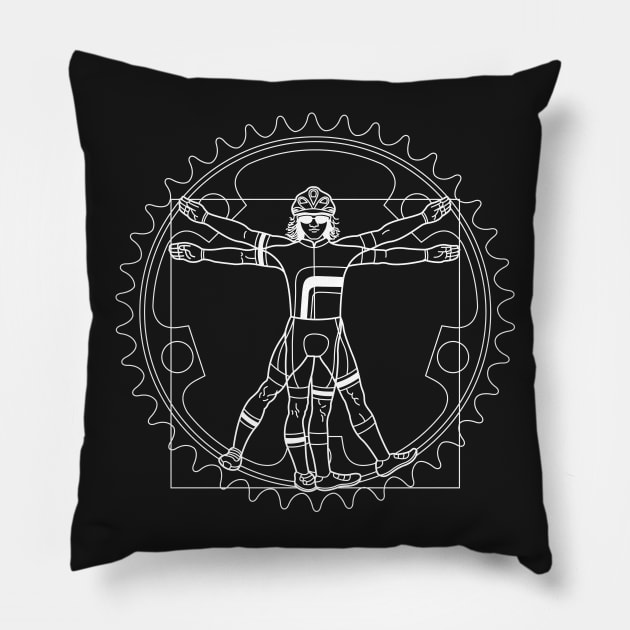 VITRUVIAN CYCLIST Pillow by reigedesign