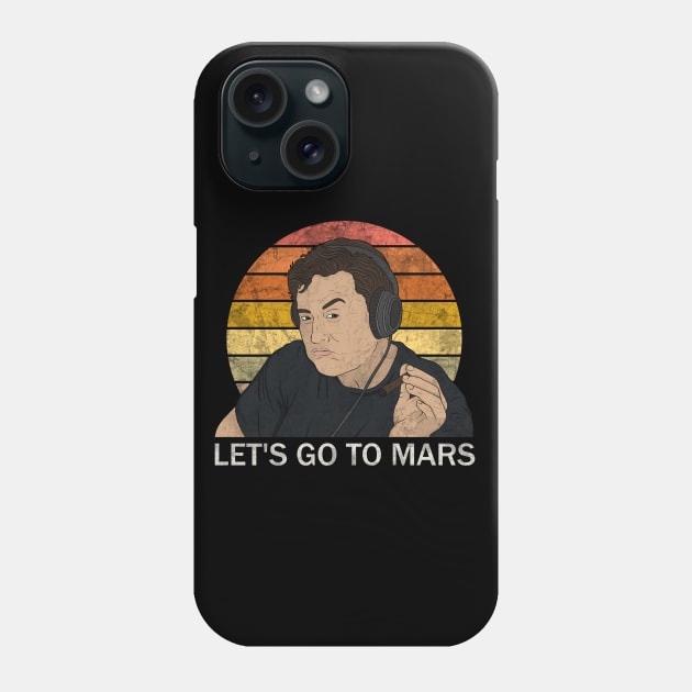 Elon Musk Smoking Let's Go to Mars Phone Case by valentinahramov