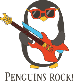 Penguins Rock, Funny Cute Penguin Magnet