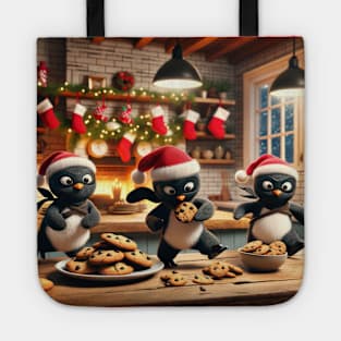 Christmas Ninja Cookie Snatcher Penguins Tote