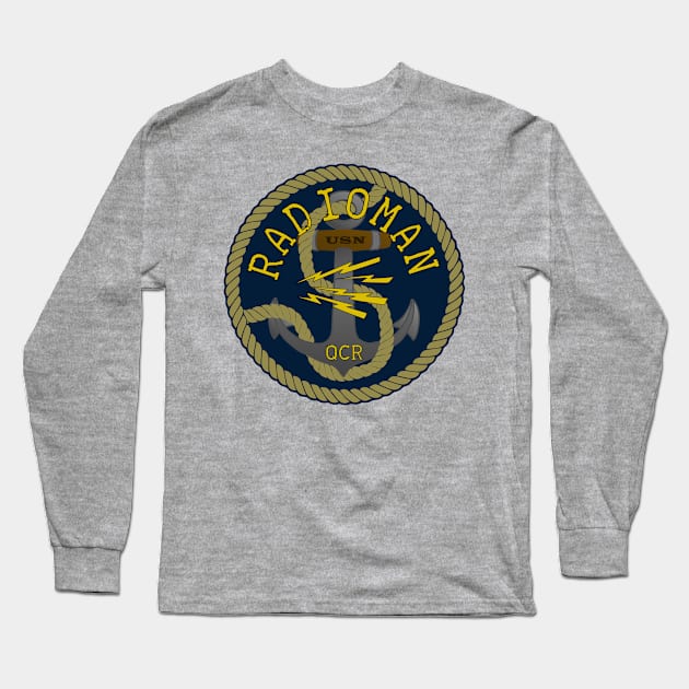 USN Veteran Long Sleeve Shirt with Anchor Graphic