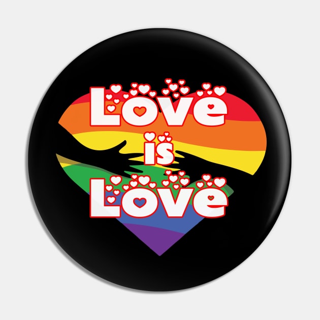 Love Is Love LGBT Rainbow Pin by Christyn Evans