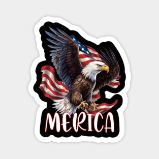 Eagle American Flag USA Flag 4th of july Merica Magnet