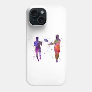 Rugby player in watercolor Phone Case