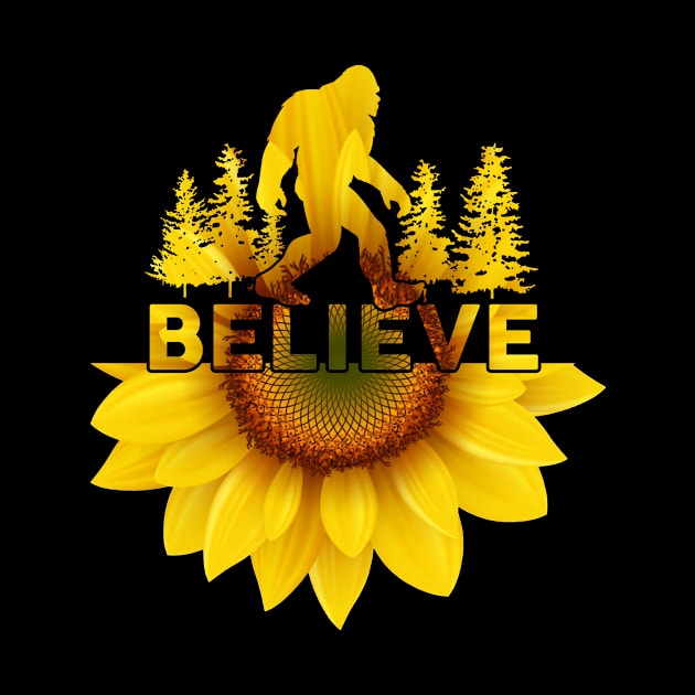 Vintage Sunflower Bigfoot Believe by Dianeursusla Clothes