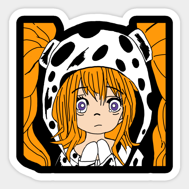 anime girl hottie with cow print hoodie