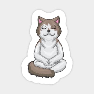 Cat at yoga in cross-legged Magnet