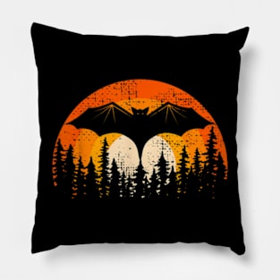 Bats Are Cool Lovely Bat Sunset School Summer Break Graphic Pillow