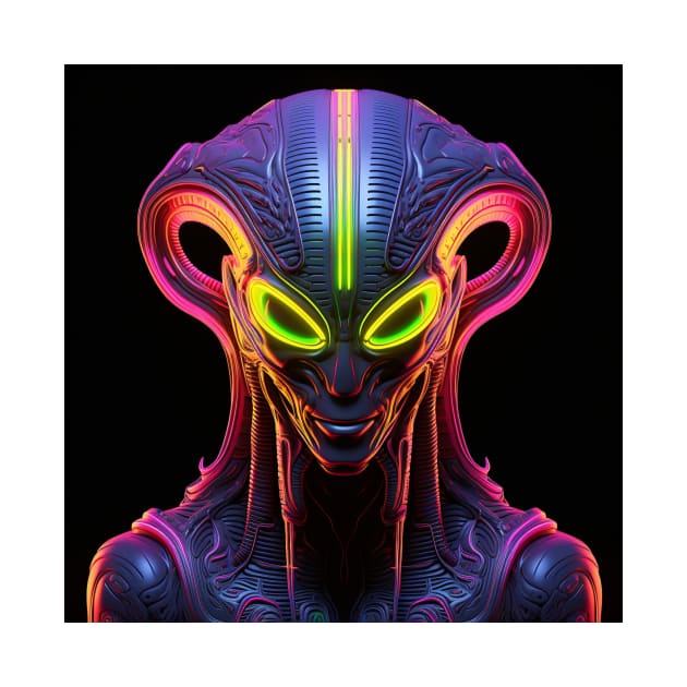 Alien Neon Art 4 by AstroRisq