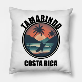 Tamarindo - Costa Rica (with Black Lettering) Pillow