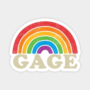 Gage - Retro Rainbow Flag Vintage-Style Magnet