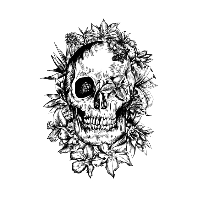 floral skull by bexART