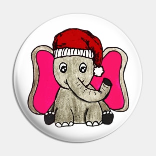 Cute Christmas Elephant adorable little animal for Holidays Pin