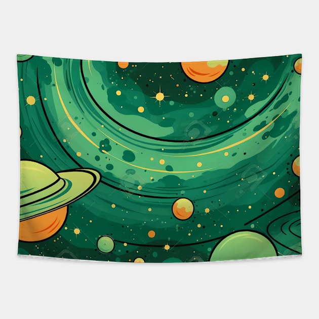 Green Galaxy Tapestry by Shirt-Island