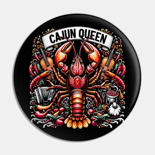 Cajun Queen Crawfish Boil Crawdaddy Mudbugs Pin