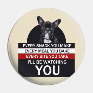 Adorable Baby Black Pulldog with Funny Saying Quote Pin