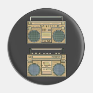 Yellow Classi Boombox Pin