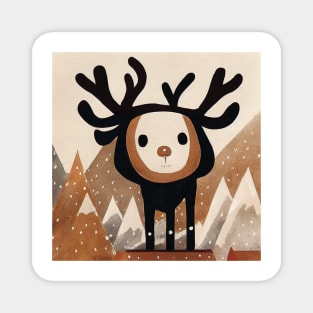 Scandinavian Style Reindeer in perfect nursery neutrals Magnet