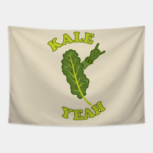 Kale Yeah ))(( Vegetable Vegetarian Vegan Kind-a-Style Tapestry by darklordpug