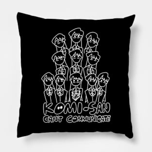 Komi Can't Communicate or Komi san wa komyushou desu anime characters in a white cute doodle Pillow