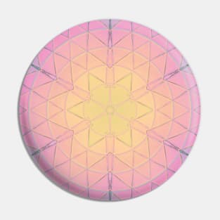 Mosaic Mandala Yellow Pink and Blue Pin