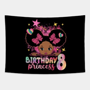 Birthday princess with afro girl 8th birthday party outfit birthday girl Peekaboo Girl tee 8th birthday Afro Girl Black Girl tee copy Tapestry