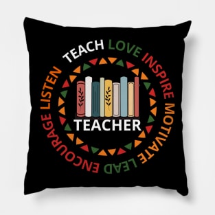 Celebrate Black History Teacher Teach Love African American Pillow