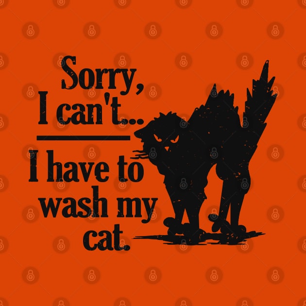 Funny sorry I can't I have to wash my black cat by Etopix