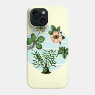 Vintage Botanical Design, baby blue Phone Case