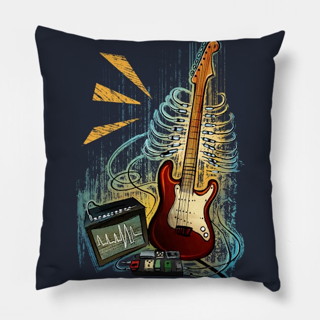 Guitar Is Alive! Pillow by Mystik Media LLC