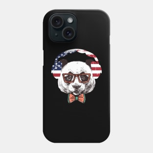 Funny Panda Headset Gamer 4th Of July America Flag Gaming Phone Case