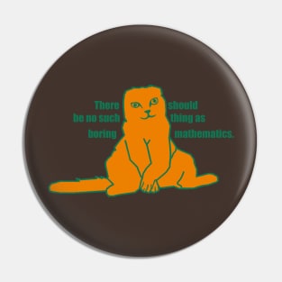 Funny Mathematician Cat Pin