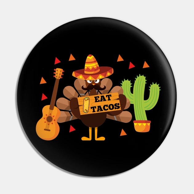 Funny Thanksgiving turkey Pin by Flipodesigner