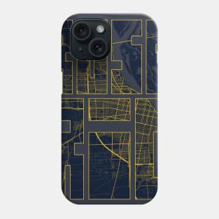 Rosario, Argentina City Map Typography - Gold Art Deco Phone Case