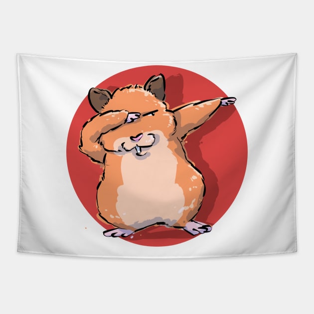 Funny Dabbing Dancing Hamster Pet Tapestry by PhantomDesign