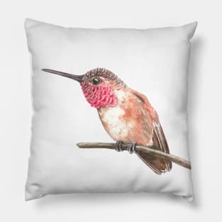 Hummingbird watercolor Pillow