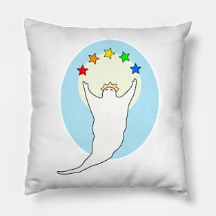 Royal Ghost with rainbow stars Pillow