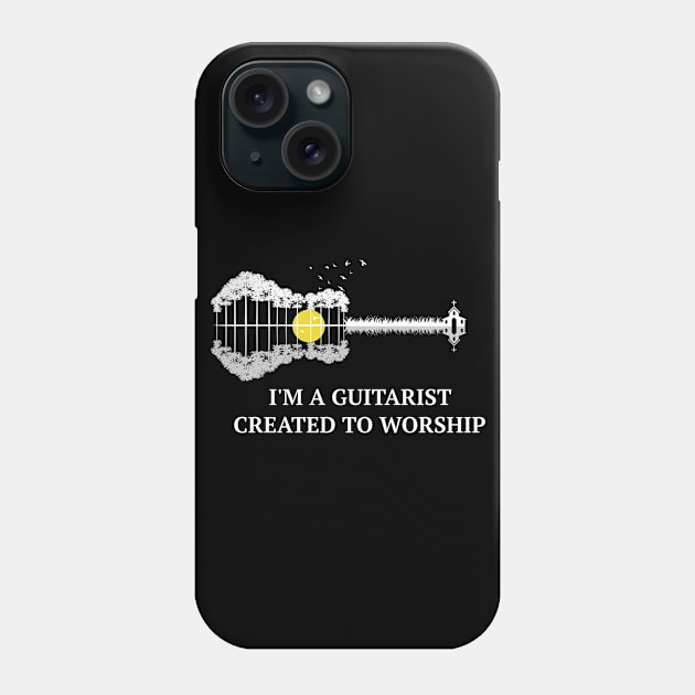 Christian Jesus Guitar Worship Bibel Guitarist Phone Case by ChrisselDesigns