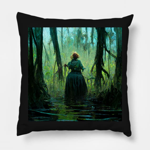 Lady of the Swamp - best selling Pillow by bayamba