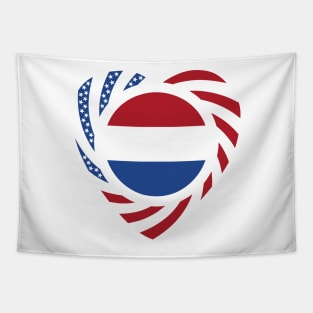 Dutch American Multinational Patriot Flag Series (Heart) Tapestry